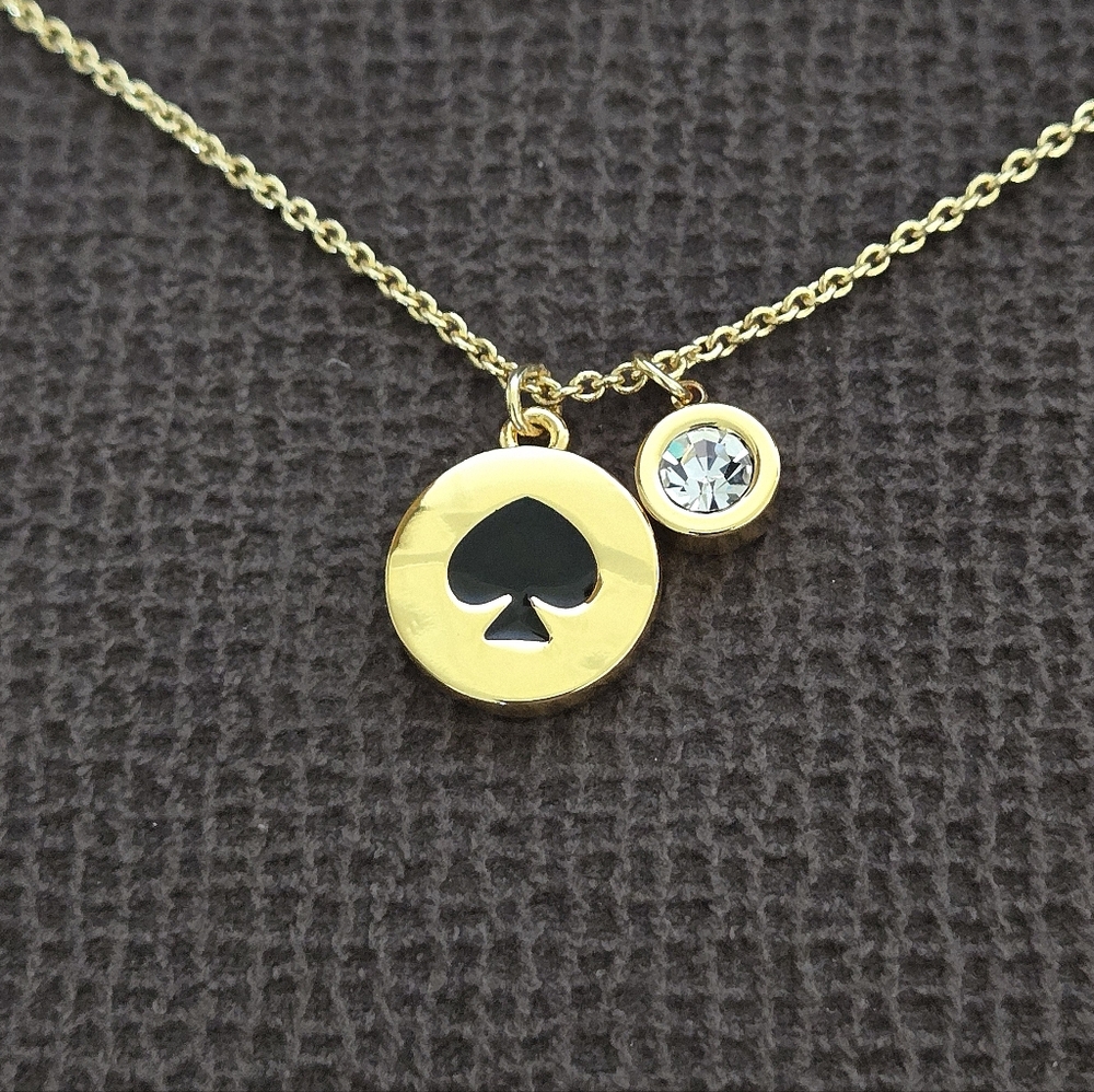 Kate Spade♠️ "Spot The Spade" Double✌️ Pendant Necklace - NIB - Picture 12 of 16